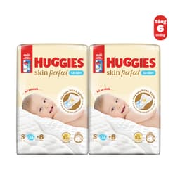 Thumbnail Combo 2 Tã/bỉm dán sơ sinh Huggies Skin Perfect S 54+6 miếng với 2 vùng thấm giảm kích ứng da 2