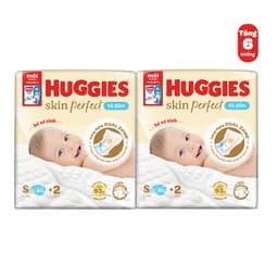 Thumbnail Combo 2 Tã/bỉm dán sơ sinh Huggies Skin Perfect S 80+2 miếng với 2 vùng thấm giảm kích ứng da 2