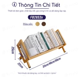 Thumbnail Kệ Sách Gỗ Tre Tự Nhiên Để Bàn Mini FB28 FIVO Dễ Lắp Ráp, Tiết Kiệm Diện Tích, Decor Trang Trí Bàn Học Và Bàn Làm Việc 2