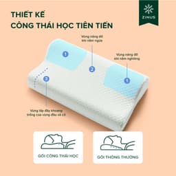 Thumbnail Gối Cao Su Non Công Thái Học Giảm Đau Cổ Vai Gáy - Zinus Contour Pillow Memory Foam 4