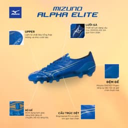 Thumbnail Giày đá bóng sân cỏ tự nhiên Mizuno Alpha Elite, trọng lượng nhẹ, upper mềm mại, giảm chấn tốt, đế bám sân tốt 2