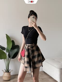 Thumbnail Áo Thun Croptop Nữ Body Trơn Ngắn Tay ENVY AT227 1