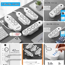 Thumbnail Ổ Cắm Điện Đa Năng Thông Minh Energy Green Lighting OD-3398 - Chuẩn Sạc An Toàn Chống Giật - BH 1 Năm 1