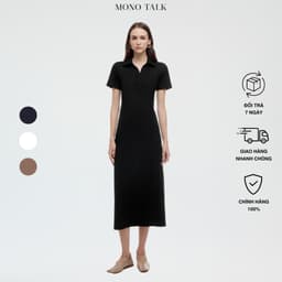 Thumbnail Váy Polo ôm body MONO TALK dáng dài cổ polo đính cúc trang trí váy The Ribbed Polo Dress O10001FT 1
