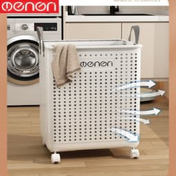 Thumbnail Giỏ Đựng Quần Áo OENON Gấp Gọn Có Bánh Xe Di Chuyển Chất Liệu Nhựa ABS 3