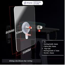 Thumbnail Miếng Dán Tường Chữ Nhật Móc Đinh Không Cần Khoan Đục, Siêu Chắc, Chịu Lực Lên Đến 10kg, Chống nước Chống Ẩm 2