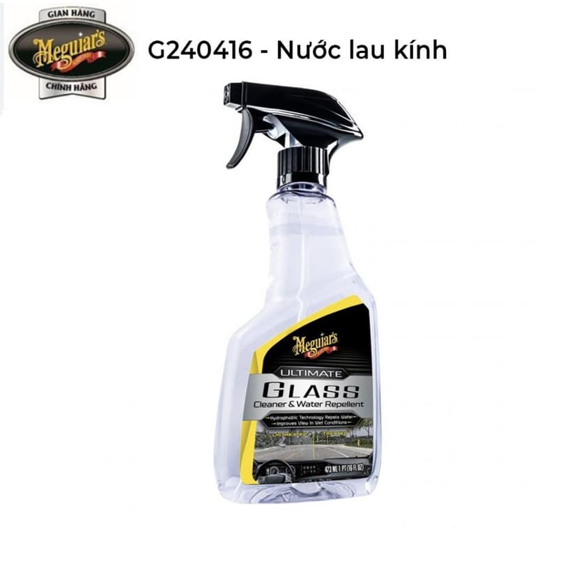 Ảnh Chai vệ sinh kính tạo hiệu ứng lá sen Meguiar's Ultimate Glass Cleaner & Water Repellent - G240416 1