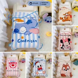 Thumbnail Chăn cho bé đi học chăn tuyết nhung cho bé hình ngộ nghĩnh chất tuyết nỉ nhung mềm mịn , rất an toàn cho bé KT 1m x 1m4 1