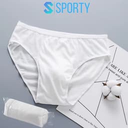Thumbnail Quần lót giấy cotton 100% SPORTY dùng 1 lần, 2 lớp đáy, dùng khi đi du lịch, mẹ bầu đi sinh 1