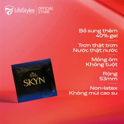 Thumbnail Bao cao su siêu mỏng Lifestyles SKYN Extra, nhiều gel bôi trơn non-latex hộp 10bcs 2