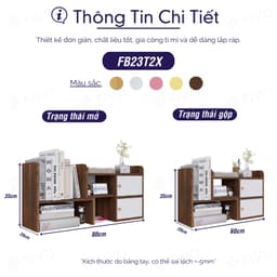 Thumbnail Kệ Sách Gỗ Mini Để Bàn Đa Năng FIVO FB23 Điều Chỉnh Linh Hoạt, Lắp Ghép Tiện Lợi, Trang Trí Góc Làm Việc Và Học Tập 2