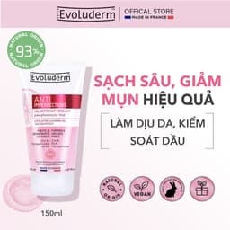 Thumbnail Gel tẩy tế bào chết và rửa mặt Evoluderm giúp che khuyết điểm, ngừa mụn đầu đen dành cho da dầu mụn 150ml 1