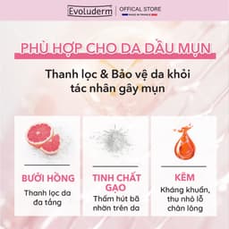 Thumbnail Gel tẩy tế bào chết và rửa mặt Evoluderm giúp che khuyết điểm, ngừa mụn đầu đen dành cho da dầu mụn 150ml 2