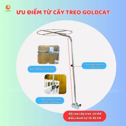 Thumbnail Màn Cũi Cho Bé GOLDCAT Và Cây Treo, Mắt Lưới Thoáng Khí Chống Muỗi Và Trùng,Khung Treo Tăng Chỉnh Độ Cao Thông Minh 2