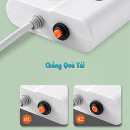 Thumbnail Ổ cắm điện Sipanic 6 cổng USB Sạc nhanh Chịu tải 2500w dây dài 2m2 chống quá tải, chống giật 3