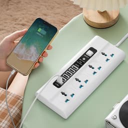 Thumbnail Ổ cắm điện Sipanic 6 cổng USB Sạc nhanh Chịu tải 2500w dây dài 2m2 chống quá tải, chống giật 2