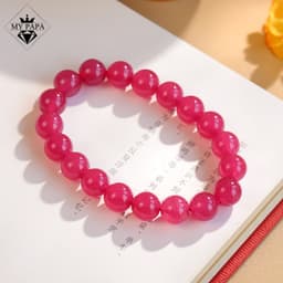 Thumbnail Vòng Tay Đá Quartzite Đào Hoa Màu Thanh Long Đỏ MYPAPA - Viên Đá Tình Yêu 1
