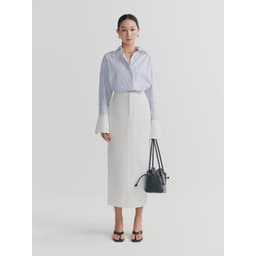 Thumbnail Chân váy maxi MONO TALK dáng xuông xẻ tà hai bên poplin dày MOF23W-B10004TK 4