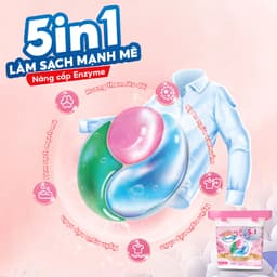 Thumbnail Combo 3 túi/hộp viên giặt thơm CleanZ giặt sạch diệt khuẩn tiện lợi 5 trong 1 (16 viên) Hương Hoa Đào Thơm Mát 3