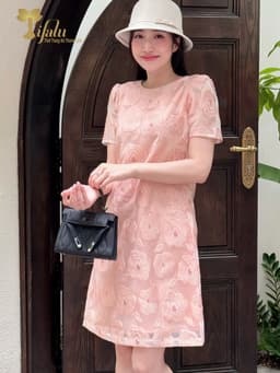 Thumbnail Đầm suông thiết kế bigsize Zol by TIFALU chất organza hoa 3D sang trọng - ZOL323ORG 2