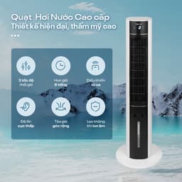 Thumbnail Quạt tháp hơi nước nhập khẩu FUJIHOME AC-18LE Điều khiển từ xa, 3 cấp độ gió, lọc không khí ionizer 2