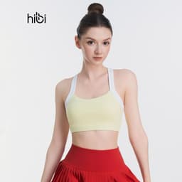 Thumbnail Áo tập Yoga Gym dây phối trắng BA507 Hibi Sports - Kèm mút 2
