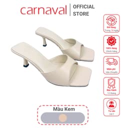 Thumbnail Dép Nữ Cao Gót 5p Carnaval Mũi Vuông, Quai Ngang Da Cao Cấp, Nâng Niềm Kiêu Hãnh Phái Đẹp - VS32 3