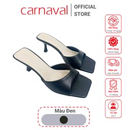 Thumbnail Dép Nữ Cao Gót 5p Carnaval Mũi Vuông, Quai Ngang Da Cao Cấp, Nâng Niềm Kiêu Hãnh Phái Đẹp - VS32 4