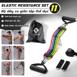 Thumbnail BG- Dây Ngũ Sắc Tập Gym 6017, Dây Đàn Hồi Kháng Lực Tập Full Body, Dụng Cụ Tập Thể Hình Tại Nhà 1