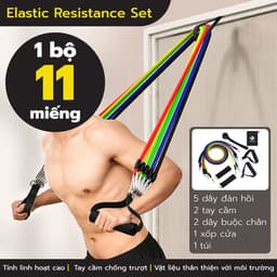 Thumbnail BG- Dây Ngũ Sắc Tập Gym 6017, Dây Đàn Hồi Kháng Lực Tập Full Body, Dụng Cụ Tập Thể Hình Tại Nhà 2