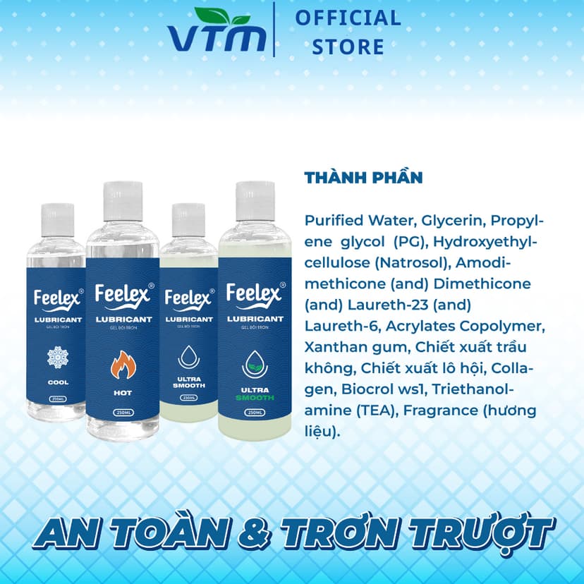 Ảnh Gel bôi trơn quan hệ Feelex Lubricant cảm giác ấm, lạnh, siêu trơn, nhiều mùi hương - 50/250ml 1