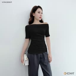 Thumbnail Áo Thun 𝐂𝐂𝐇𝐀𝐓 Xếp Kiểu Vera Dáng Ôm Chất Liệu Cao Cấp 14TNC2005OT 4
