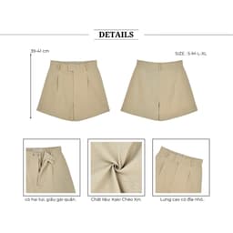 Thumbnail BBSTORE’S Quần Short Kaki Lưng Cao Bản Đỉa Nhỏ Thanh Lịch - Q3117 3