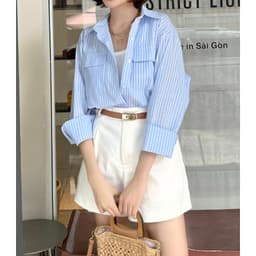 Thumbnail BBSTORE’S Quần Short Kaki Lưng Cao Bản Đỉa Nhỏ Thanh Lịch - Q3117 4