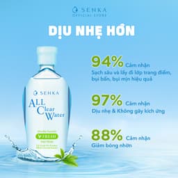 Thumbnail Nước tẩy trang Micellar Giảm Bóng Nhờn Senka All Clear Water Fresh 230ml/chai 4