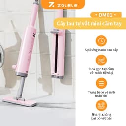 Thumbnail Cây lau mini tự vắt ZOLELE DM01 lau kính, lau bàn nhỏ gọn cầm tay tháo rời tiện lợi ( Màu Hồng ) 2
