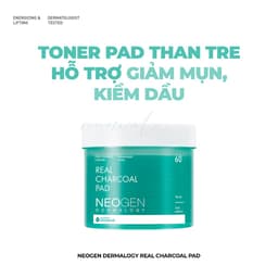 Thumbnail Toner Pad Than Tre Kiềm Dầu, Giảm Mụn Neogen Dermalogy Real Charcoal 60Miếng 1