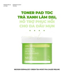 Thumbnail Toner Pad Tẩy Tế Bào Chết Trà Xanh Làm Dịu và Phục Hồi Da Dầu Mụn Neogen Dermalogy PHA Gauze Peeling 30 Miếng 2