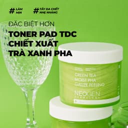 Thumbnail Toner Pad Tẩy Tế Bào Chết Trà Xanh Làm Dịu và Phục Hồi Da Dầu Mụn Neogen Dermalogy PHA Gauze Peeling 30 Miếng 3