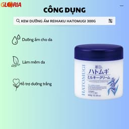 Thumbnail Kem Dưỡng Ẩm, Làm Sáng, Trẻ Hóa Da Mặt Reihaku Hatomugi Moisturizing & Conditioning Milky Cream 300g 1