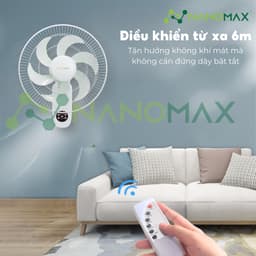 Thumbnail Quạt Treo Tường NANOMAX QN-06 Size Lớn 18 Inches 6 Cánh Điều Khiển Từ Xa, Đo Nhiệt Độ Bên Trong Máy 2