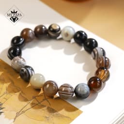 Thumbnail Vòng Tay Mã Não Thiên Nhãn Đá Ảnh Tử Thiên Châu MYPAPA - Bảo Hộ Và Cát Tường 1