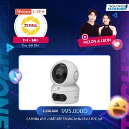 Thumbnail Camera wifi 2 mắt kép trong nhà ezviz H7C 8M cực nét 2k + gọi video call xoay 360 độ 1