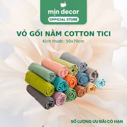 Thumbnail Vỏ Gối Nằm Cotton Tici Mịn Decor, Kích Thước 50x70cm Màu Trơn Mềm Mịn, Không Khoá Kéo 3