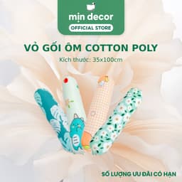 Thumbnail Vỏ Ôm Cotton Poly Mịn Decor, Áo Gối Ôm Dây Rút Đồng Bộ Ga Giường, Kích Thước 35x100cm 3