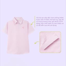 Thumbnail Áo sơ mi nữ Blousie Choobe kẻ sọc oversize cộc tay ASM03 2