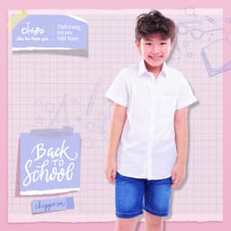 Thumbnail Áo sơ mi đi học Chippo cho bé trai từ 7-12 Tuổi (21-40Kg) 3