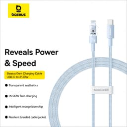 Thumbnail Cáp sạc Baseus Gem USB-C sang PD 20W Chip nhận dạng thông minh thẩm mỹ trong suốt sạc nhanh 1