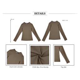 Thumbnail BBSTORE’S Áo Thun Tay Dài Cổ Tròn Thanh Lịch - A2197S 3
