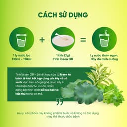 Thumbnail Tinh Lá Sen OB Detox Cần Tây, Lá Sen, Trà Xanh Hỗ Trợ Giảm Cân, Thon Dáng, Đẹp Da (Hộp 50g) 2
